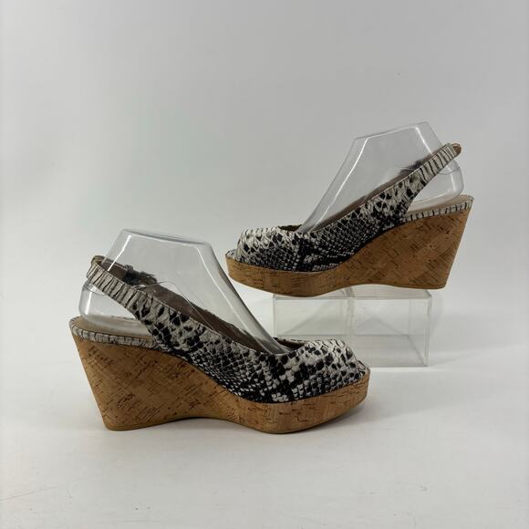 Stuart Weitzman Jean Snake Wedge Womens Size 10 Slingback Sandal Glam - Picture 4 of 13